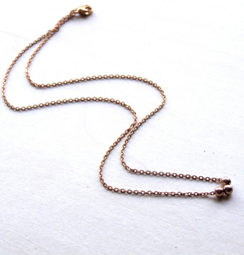 3 KULIČKY ROSE GOLD*ocelový náhrdelník — foto 2