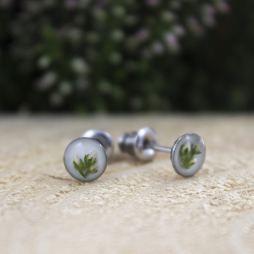 Vřesové mini náušnice 6 mm — foto 3