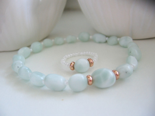 Shine náramek a prstýnek • Larimar • — foto 4