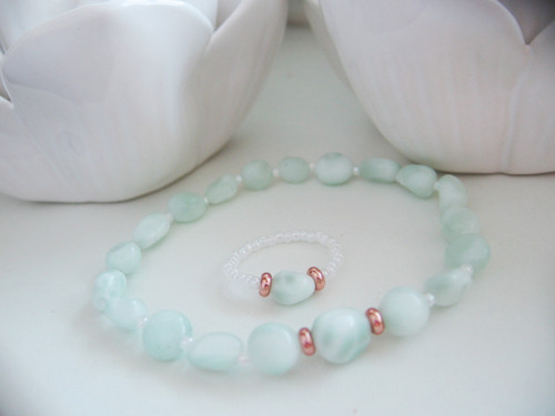 Shine náramek a prstýnek • Larimar • — foto 2