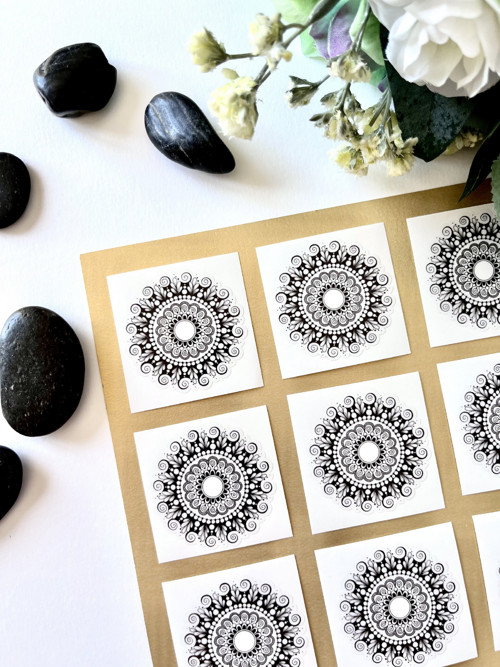 Samolepka mandala točitá transparentní, mini — foto 2