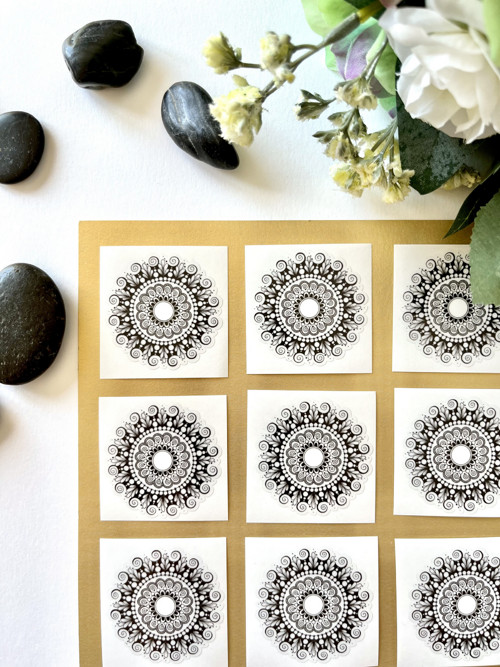 Samolepka mandala točitá transparentní, mini — foto 3