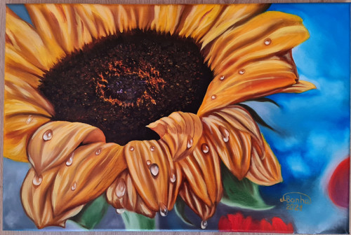 Olejomalba Slunečnice, rozměr 30x25 cm — foto 2