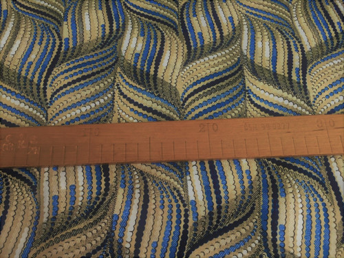Metráž - béžovomodrý cop - šíře 140cm — foto 2