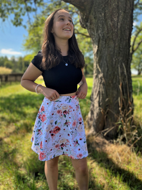 Dámská půlkolová sukně - Divoké růže — foto 2