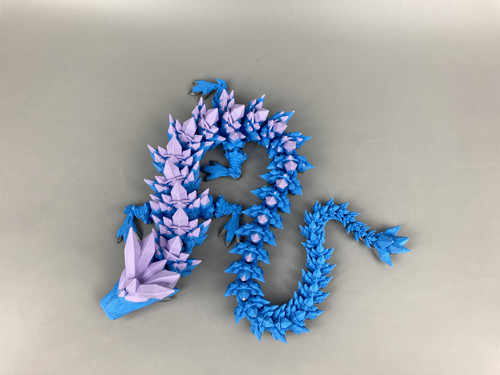 Krystalový drak - 60cm, modrofialový, 3D tisk — foto 6