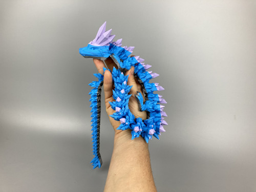 Krystalový drak - 60cm, modrofialový, 3D tisk — foto 2