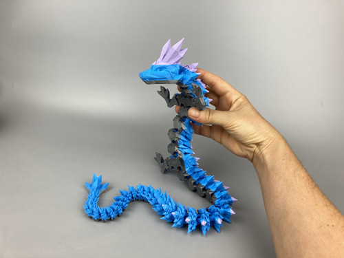 Krystalový drak - 60cm, modrofialový, 3D tisk — foto 3