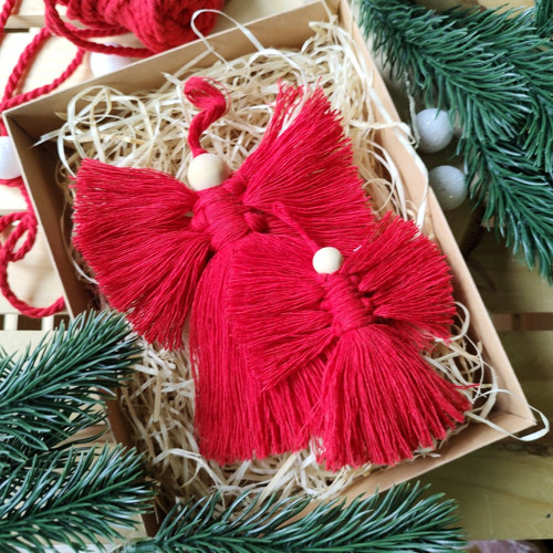 Macramé andílek - červený — foto 4