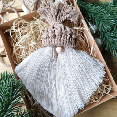 Macramé skřítek - hnědý — foto 2
