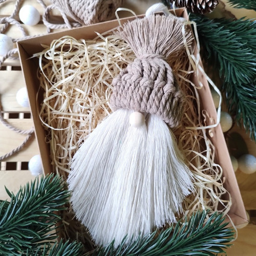 Macramé skřítek - hnědý — foto 4