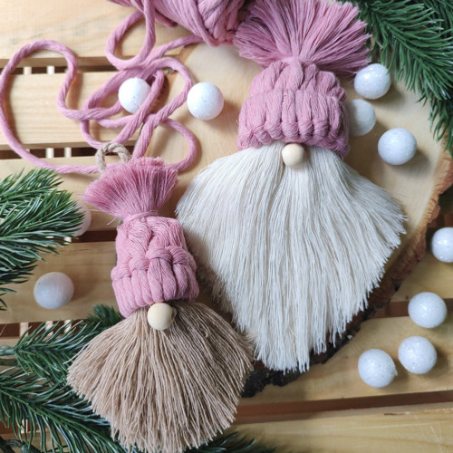 Macramé skřítek - růžový — foto 3