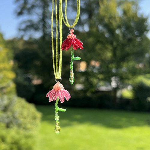 Náhrdelník: Třapatka - vínová,hypoalergenní — foto 3