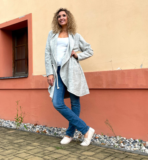 Prodloužené sako béžové — foto 6