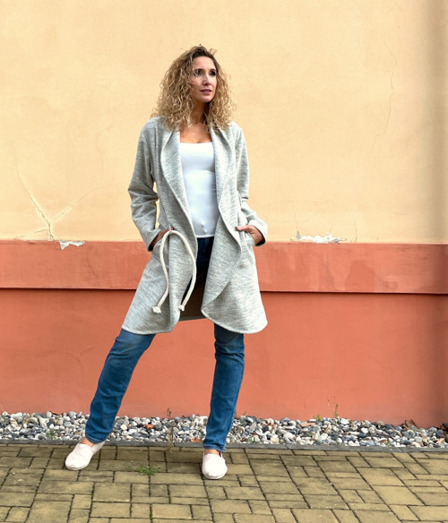 Prodloužené sako béžové — foto 5