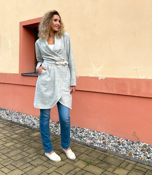 Prodloužené sako béžové — foto 3