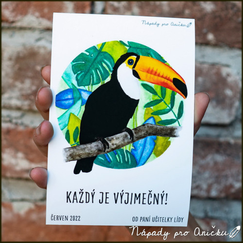 Kartička/pohled pro radost - tukan — foto 2