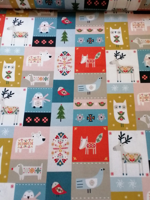 Bavlnená látka Winter Folk - multi — foto 2