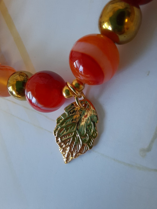Náramek ORANGE*achát krajkový — foto 3