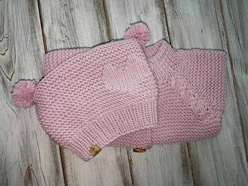 Pletený svetr s čepicí pro holčičky — foto 4