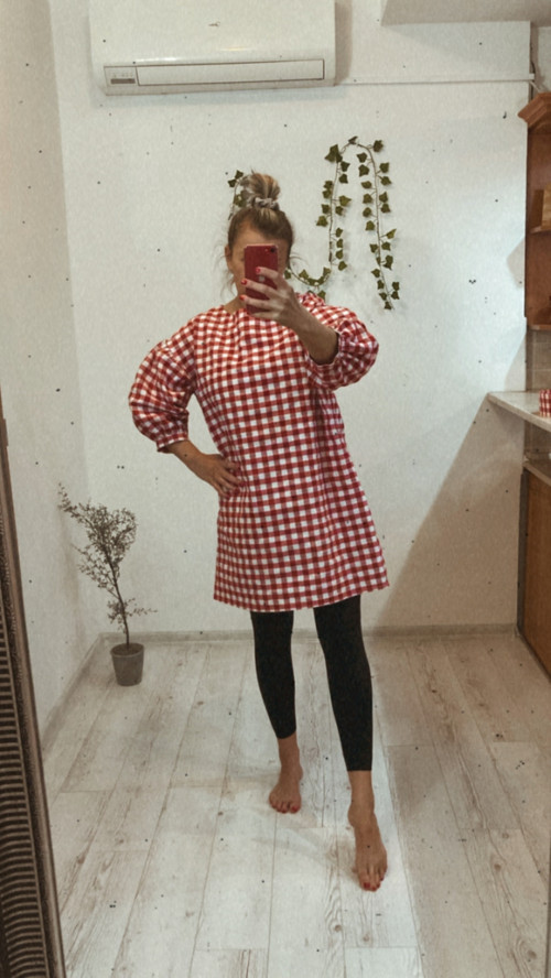 Bavlnené Šaty/Tunika s Vreckam /GINGHAM/ — foto 4