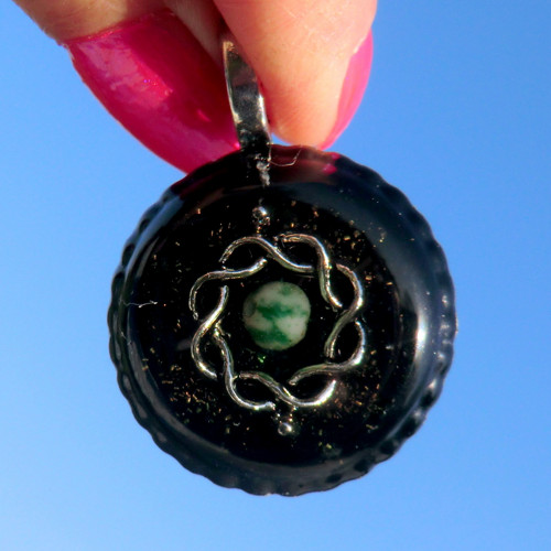 Karmický orgonit Amulet - Achát stromečkový — foto 5