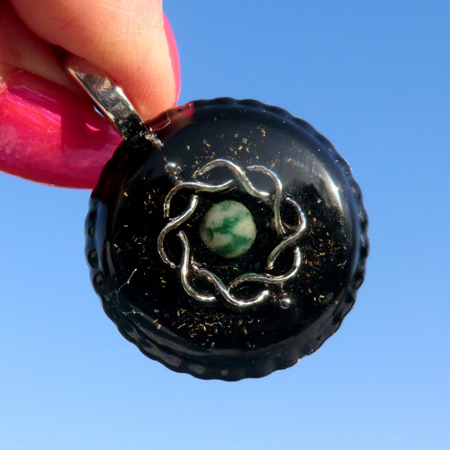Karmický orgonit Amulet - Achát stromečkový — foto 4