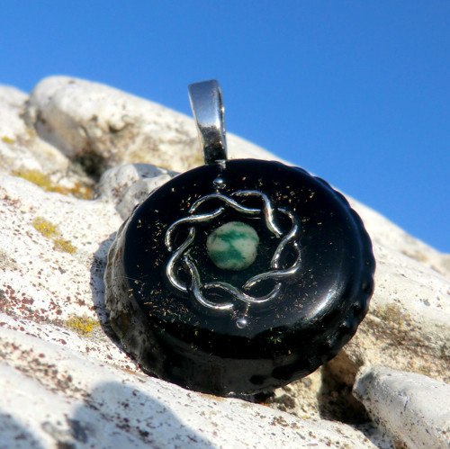 Karmický orgonit Amulet - Achát stromečkový — foto 3