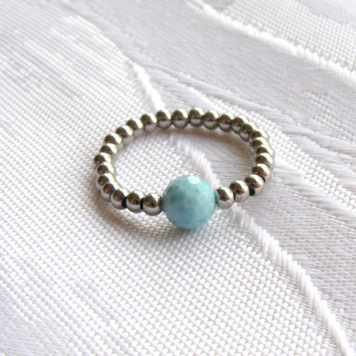 PRAVÝ LARIMAR BROUŠENÝ 0.6*ocel*prsten — foto 2