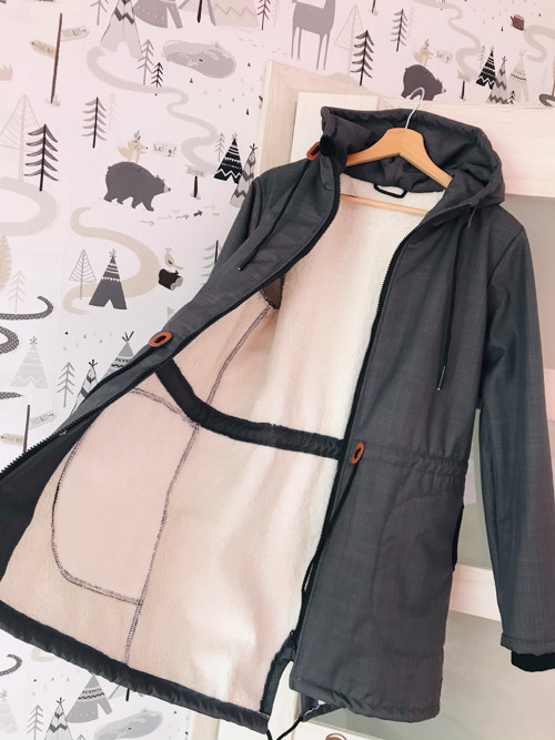 Parka KOMBI s BERÁNKEM Drobný puntík černá — foto 6