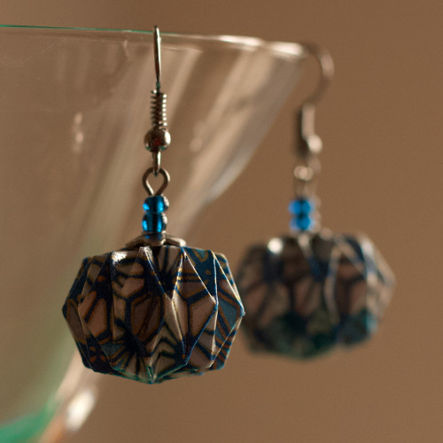 Origami náušnice – Modromodré — foto 5