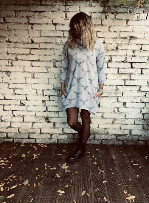 Deer šedé - oversized,kapsy — foto 2