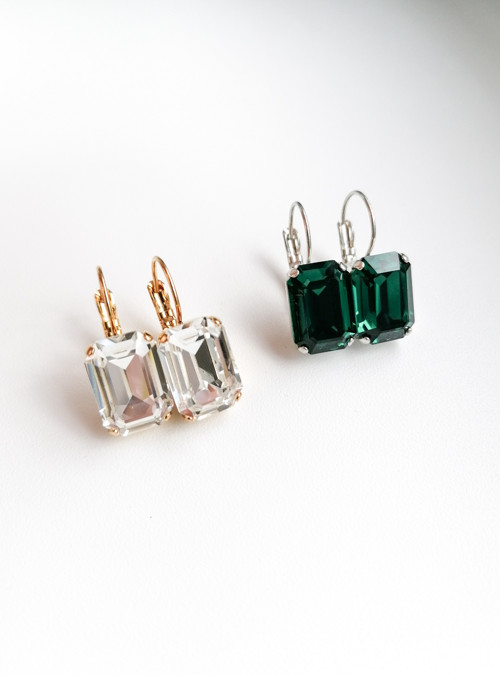 Nova - visací náušnice, čiré Swarovski kameny — foto 6