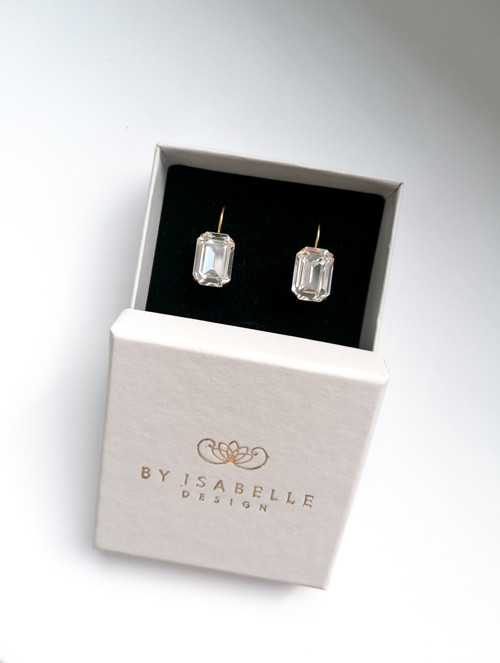 Nova - visací náušnice, čiré Swarovski kameny — foto 5