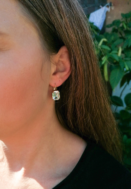 Nova - visací náušnice, čiré Swarovski kameny — foto 2