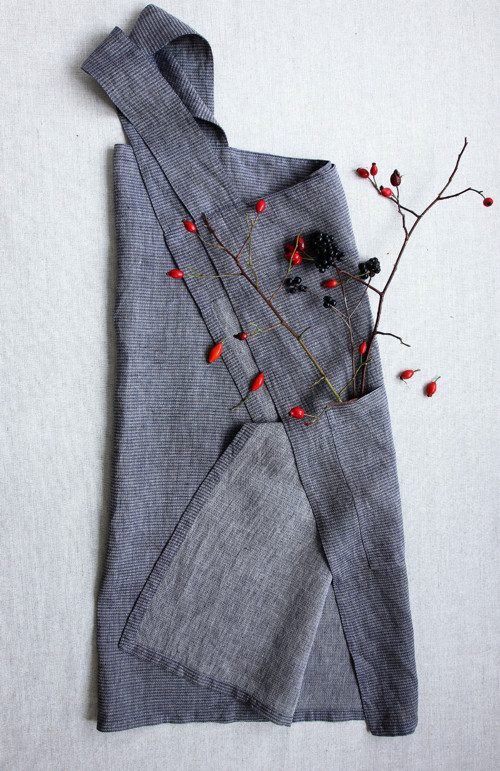 JAPAN Graphite - šatová zástěra len — foto 2