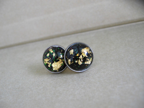 Golden Black, náušnice nerez — foto 2