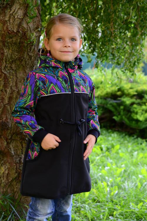 Softshellový kabátek - černá/paví pera — foto 3