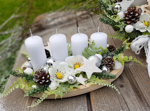 Adventní svícen "Bílé vánoce" — foto 3
