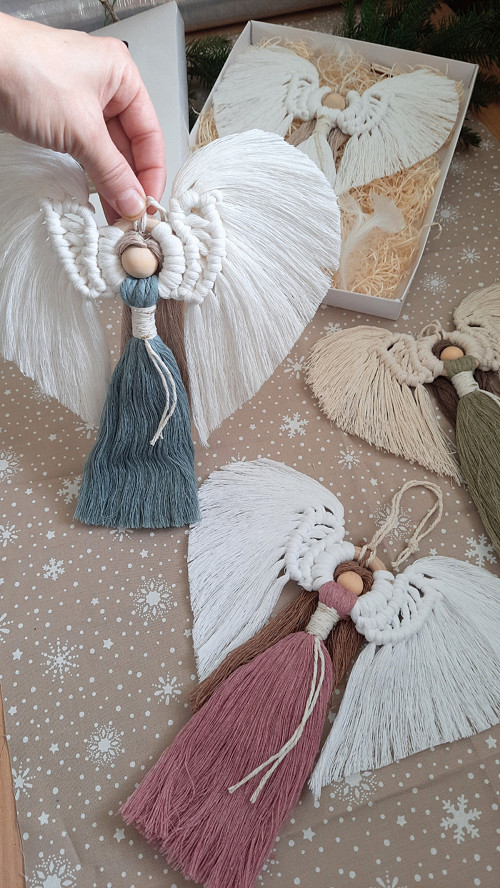 Dekorace macramé anděl — foto 2