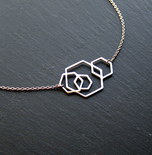 HEXAGONY*ocelový náhrdelník — foto 2