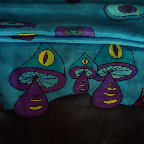 Houbičky! - hedvábná šála 160x45cm — foto 4