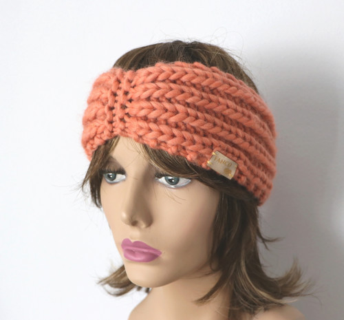 NATURAL WOOL - pletená EXTRAhrubá čelenka — foto 2