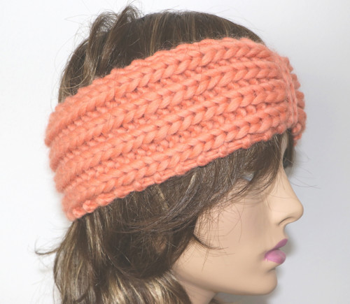 NATURAL WOOL - pletená EXTRAhrubá čelenka — foto 4