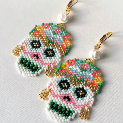 Sugar Skull Beaded Earrings — foto 4