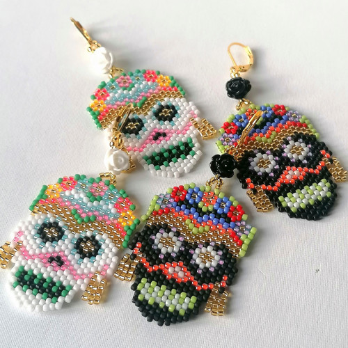 Sugar Skull Beaded Earrings — foto 2