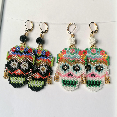Sugar Skull Beaded Earrings — foto 3