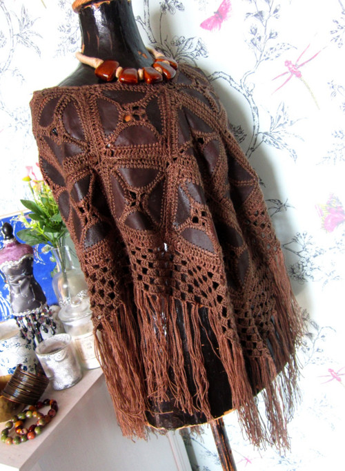 Vintage boho nomád pončo — foto 2