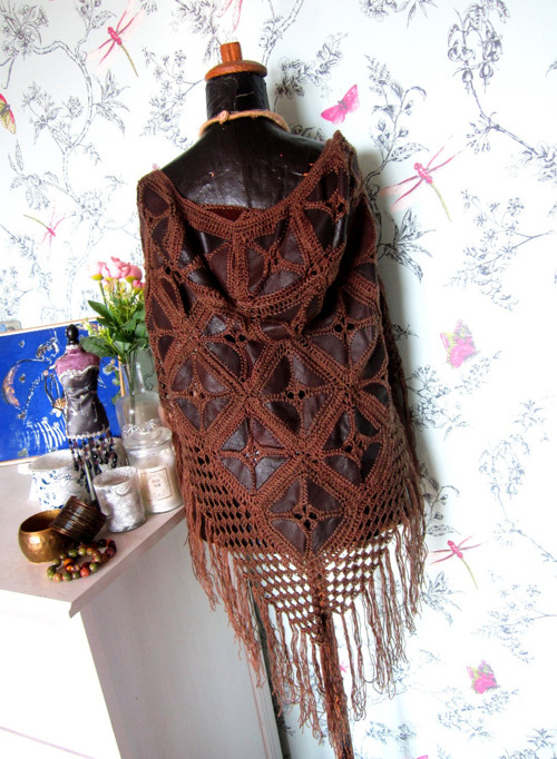 Vintage boho nomád pončo — foto 4