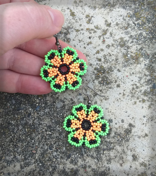 Neon flower - náušnice — foto 3